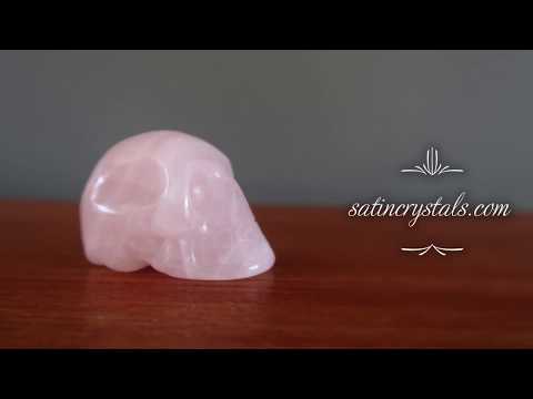 video on rose quartz skulls