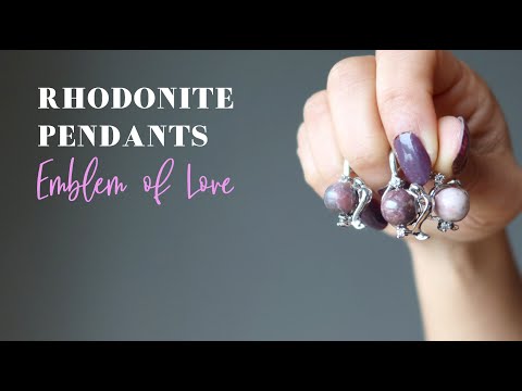 video featuring rhodonite pendants