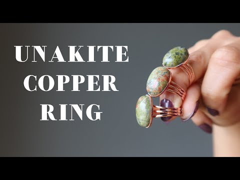 video featuring unakite copper rings