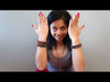 video on wearing red lava and indian bloodstone round beaded stretch bracelets