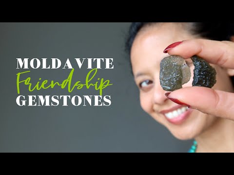 video featuring moldavite crystals