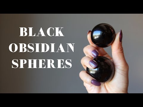 video featuring black obsidian spheres