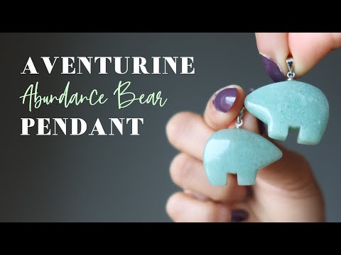 video featuring aventurine bear pendant