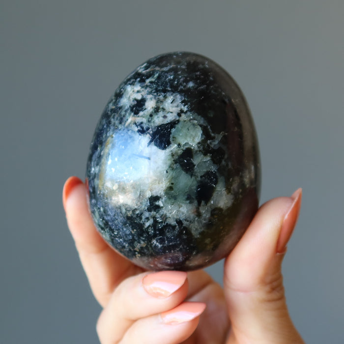 Iolite Egg Growing Prosperity Crystal Indigo Blue Finance Stone