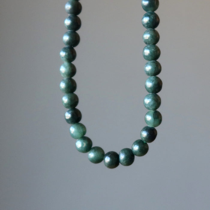 Jade Necklace Classy Dark Green Burmese Jadeite Crystal