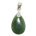 green jade teardrop in sterling silver pendant