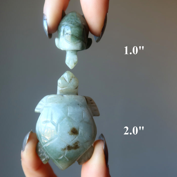 Jade Tortoise Jadeite Swim to Success Sea Turtle — Satin Crystals