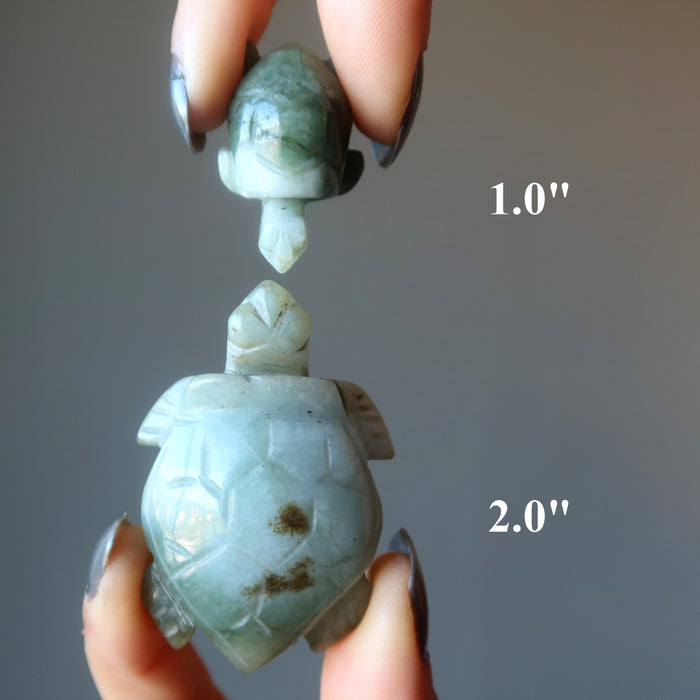 Jade Tortoise Swim to Success Good Luck Sea Turtle Stone