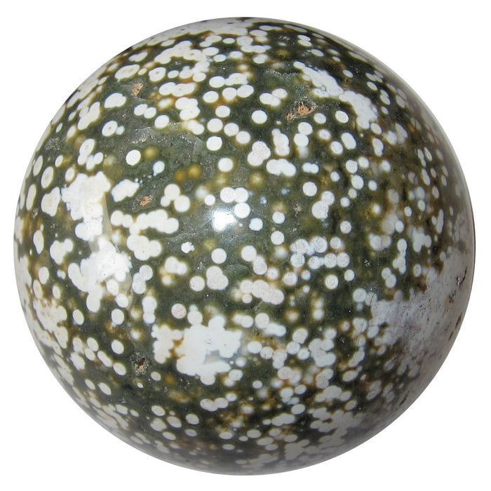 Ocean Jasper Sphere White Arctic Calming Green Crystal Ball