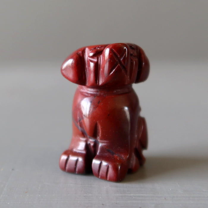 Red Jasper Dog 1" Miniature Animal Love Loyalty Forever Friend