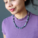sheila of satin crystals wearing Earth Colors Round Bead Jasper Necklace