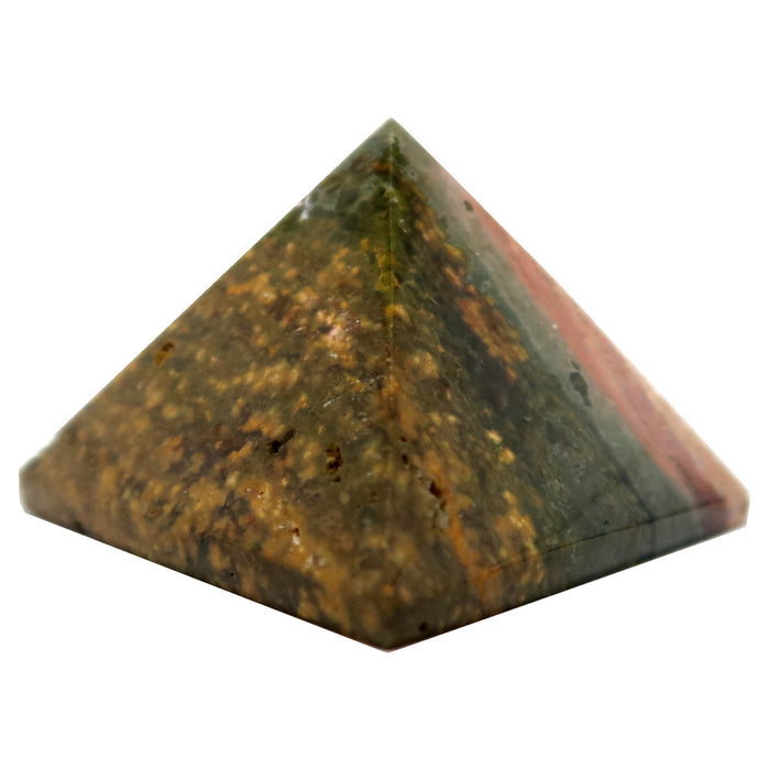 Ocean Jasper Pyramid Sacred Song of Seas Golden Green Stone
