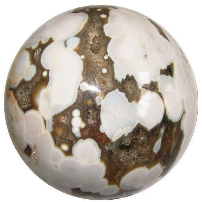 Ocean Jasper Sphere Serene White Relaxation Crystal Ball