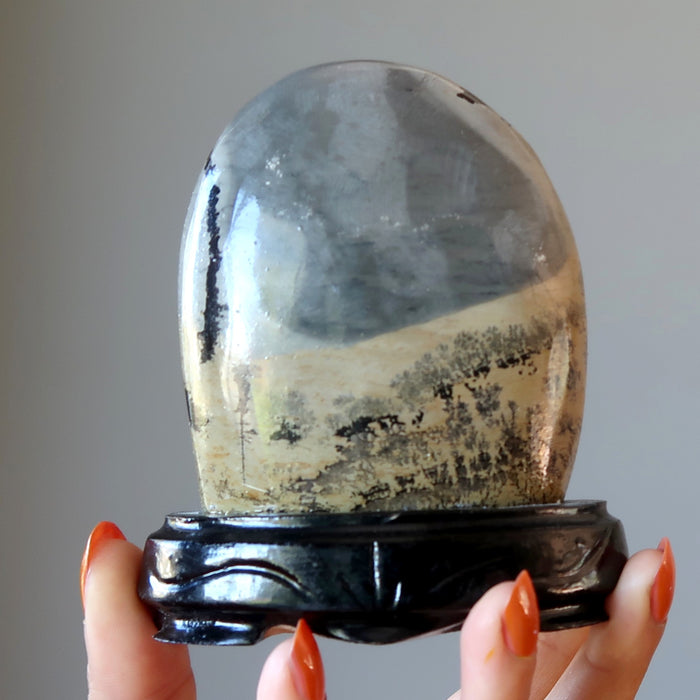 Dendritic Jasper Standing Stone Infinite Earth Display Crystal