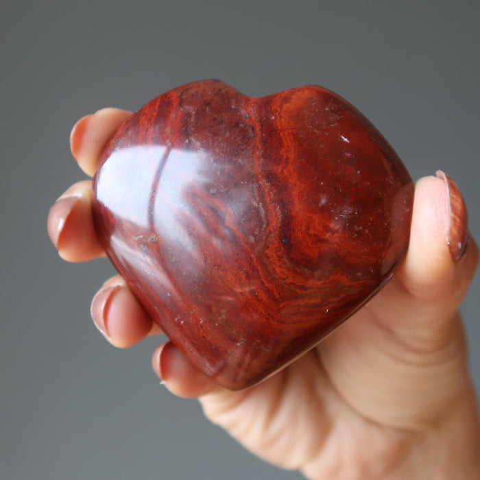 Red Jasper Heart My Blood Boils of Passion Hot Love Crystal