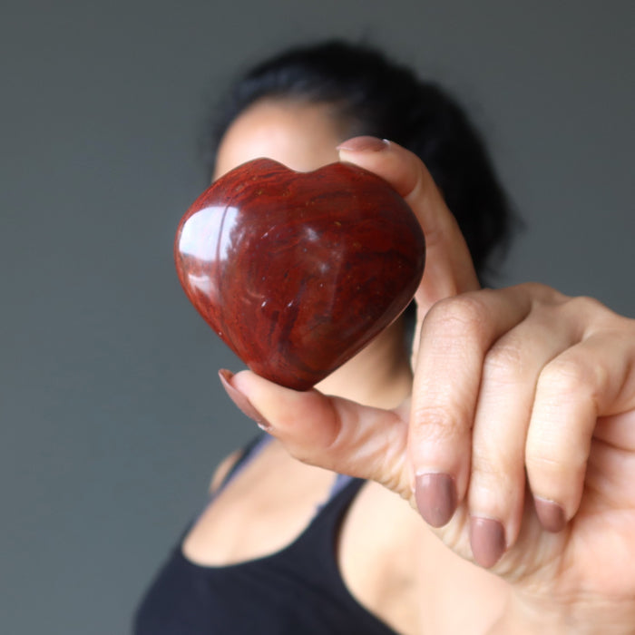 Red Jasper Heart My Blood Boils of Passion Hot Love Crystal