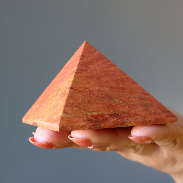 Red Jasper Pyramid God Prometheus' Wildfire Adventure Crystal