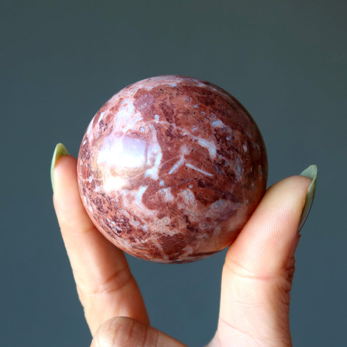 Red Jasper Sphere Mosaic Dreamer White Crystal Ball