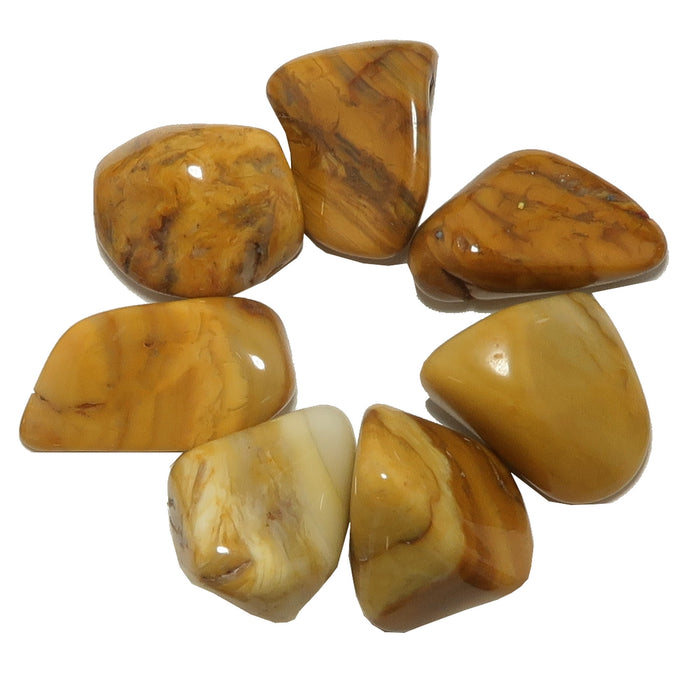 7 yellow jasper tumbled stones