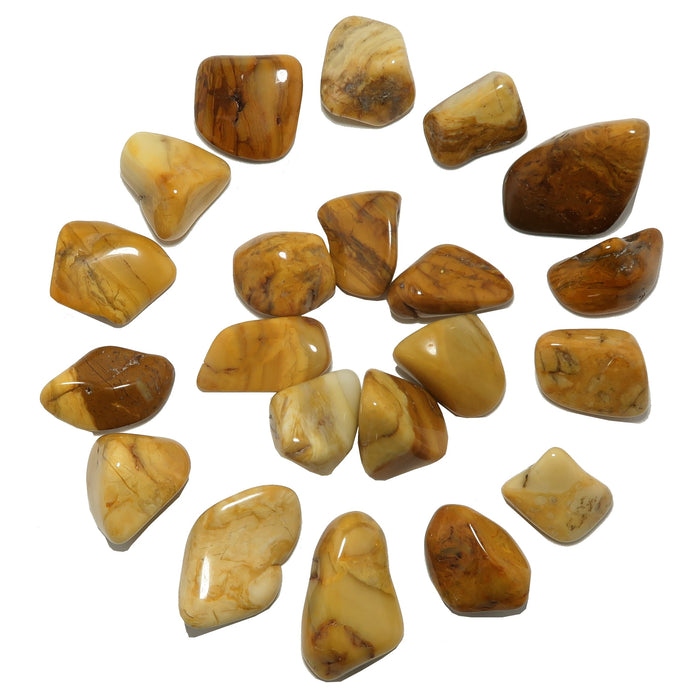 21 yellow jasper tumbled stones