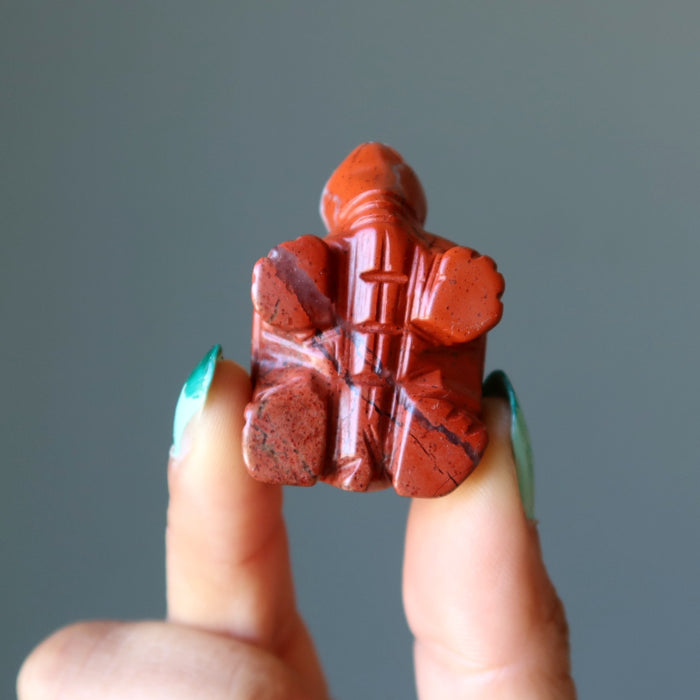 Red Jasper Turtle Sassy Spirit Stone Guardian Animal Figurine