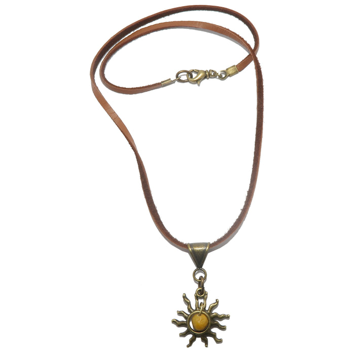 yellow jasper sun necklace
