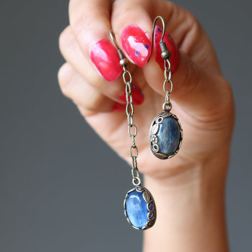 blue kyanite dangle earrings