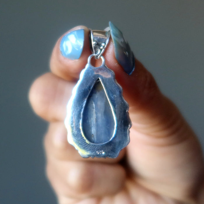 Kyanite Pendant Shimmery Blue Earth Crystal Healing Gemstone