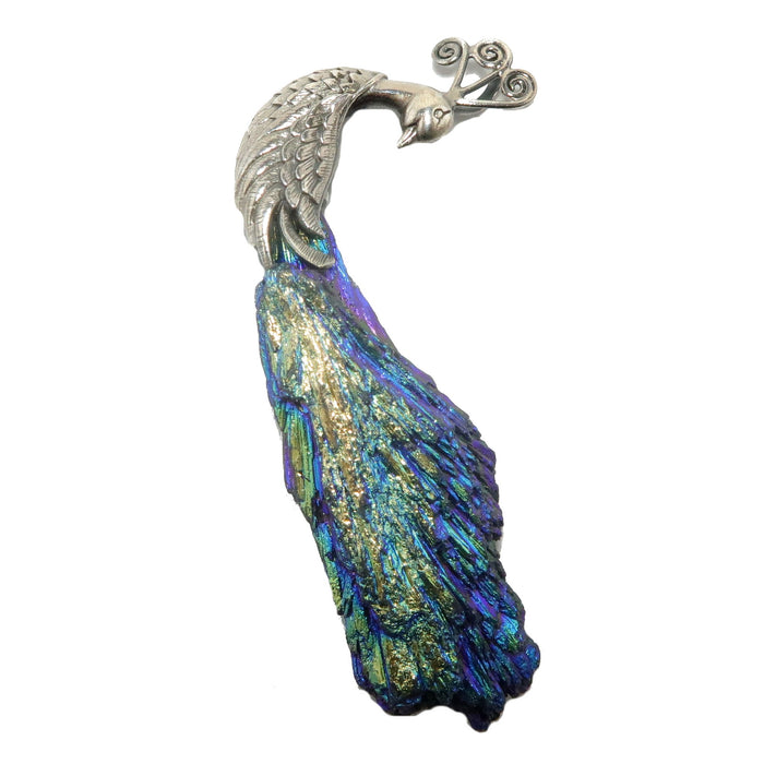Kyanite Pendant Peacock Perfection Rainbow Sterling Silver