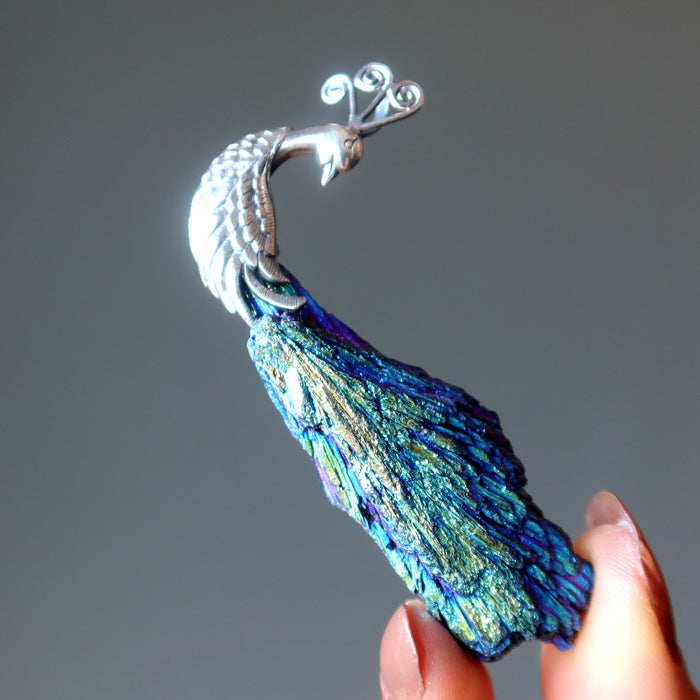 kyanite peacock pendant