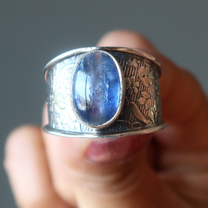 kyanite sterling silver ring