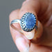 blue kyanite oval in adjustable sterling silver ring
