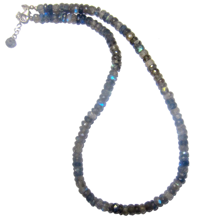 Labradorite Necklace I Live for Today Rainbow Faceted Gems
