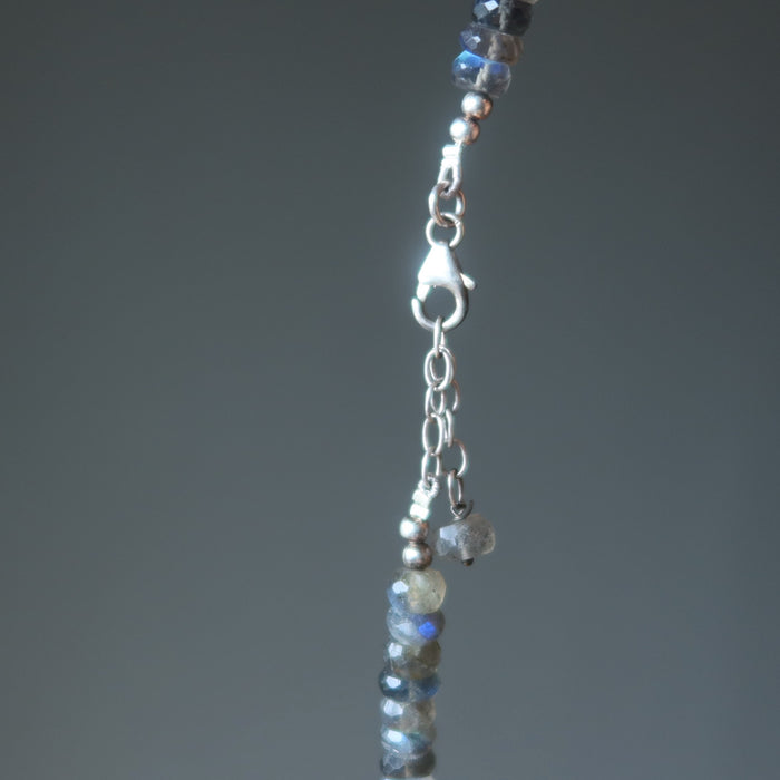 Labradorite Necklace I Live for Today Rainbow Faceted Gems