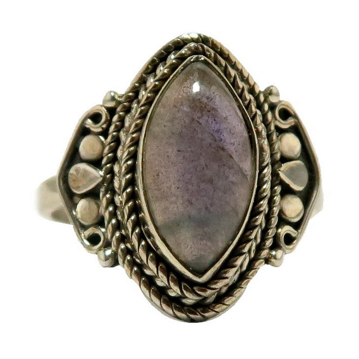 Labradorite Ring Look at Me Marquise Rainbow Sterling Silver