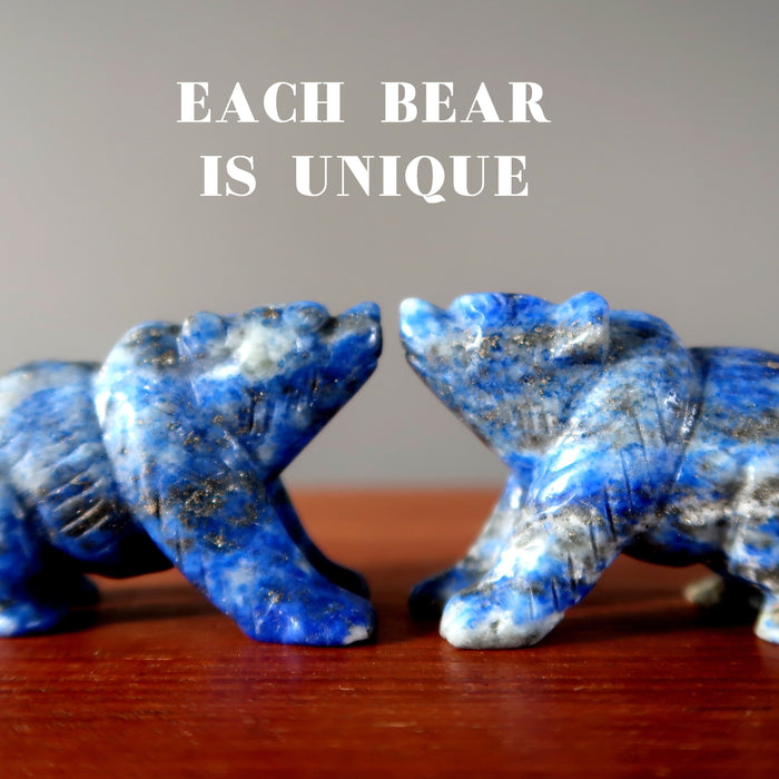 two lapis bear figurines