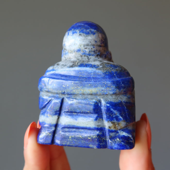 Lapis Buddha Live Love Laughing Blue Crystal Healing Figurine