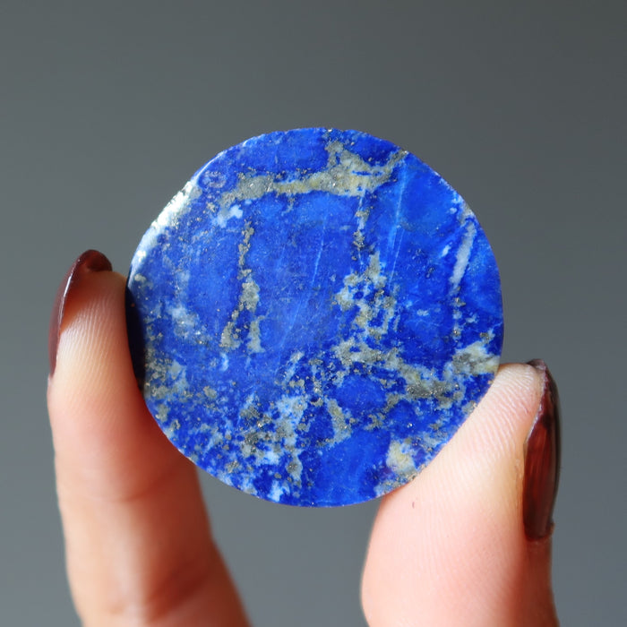 Lapis Cabochon Circle Blue Nights and Fairytales Round Gem