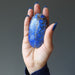 lapis palm stone in hand