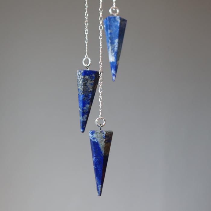 3 lapis lazuli sterling silver pendulums