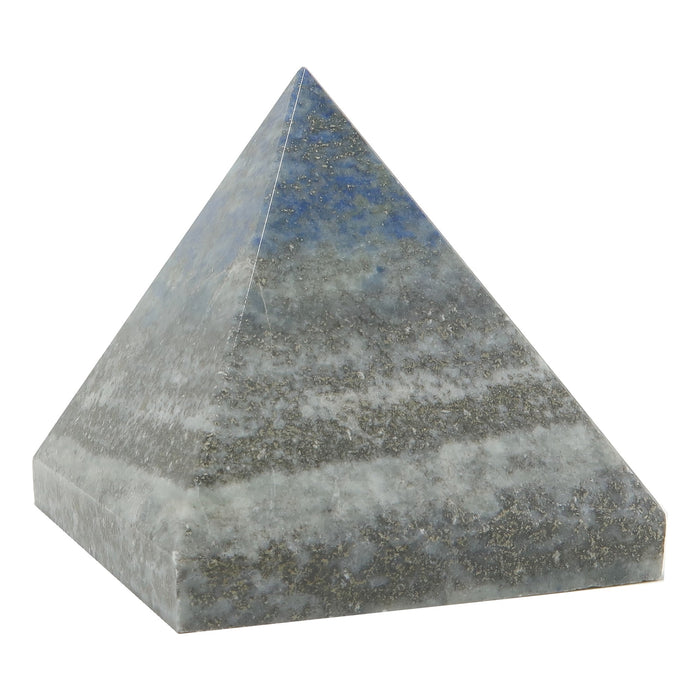 light blue, white, gold denim lapis pyramid