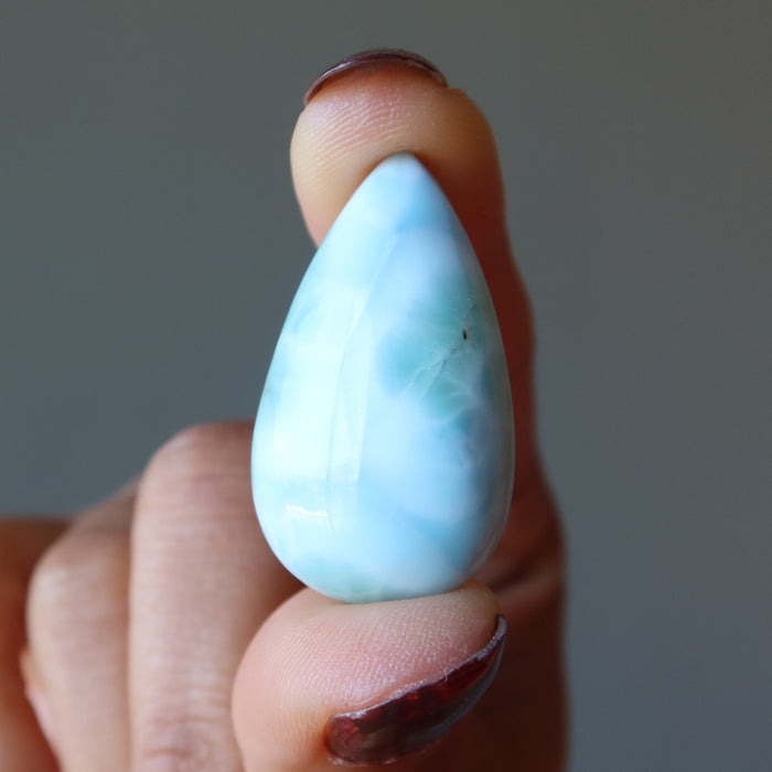 Larimar Cabochon Save the World Blue Teardrop Crystal
