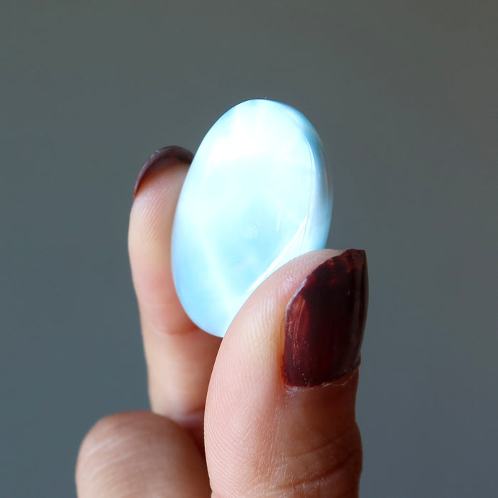 Larimar Cabochon Peaceful Cloud Blue Oval Jewelry Making