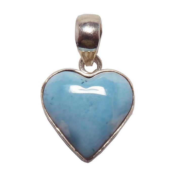 Larimar Pendant Heart Love is Lovely Blue Gem Sterling Silver