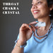 sheila of satin crystals holding a larimar slab at her throat chakra