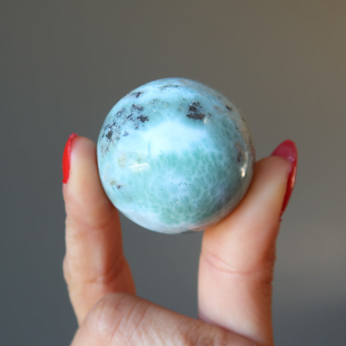 Larimar Sphere Tropical Paradise Sea Blue Green Crystal Ball