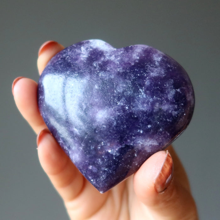 Lepidolite Heart Miracle Meditation Divine Purple Stone