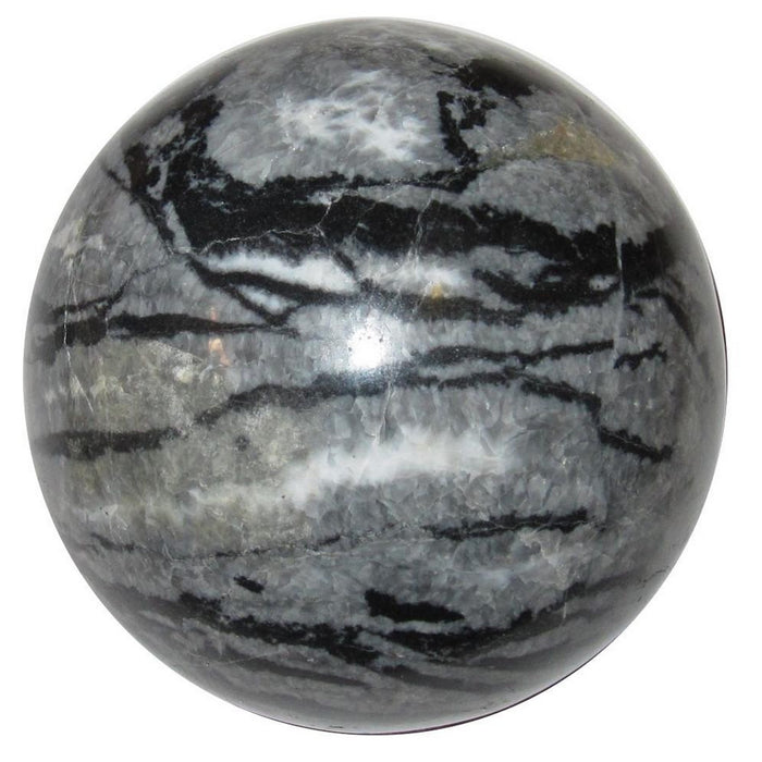 Limestone Sphere Zebra Spirit Grounding Stone Crystal Ball