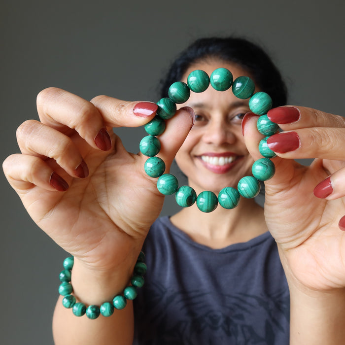 Malachite Bracelet Feel Healing Light Green Gems