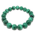 10mm natural green banded malachite beaded stretch bracelet